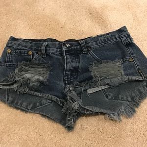One Teaspoon Dark Blue Bandit Shorts
